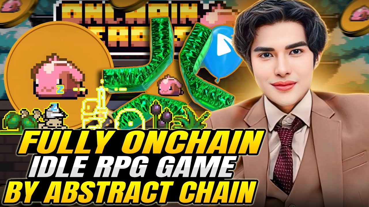 Pixel art of Onchain Heroes gameplay on Abstract Chain app-chain architecture, fully onchain idle RPG with specialized fee markets for blockchain gaming DApps