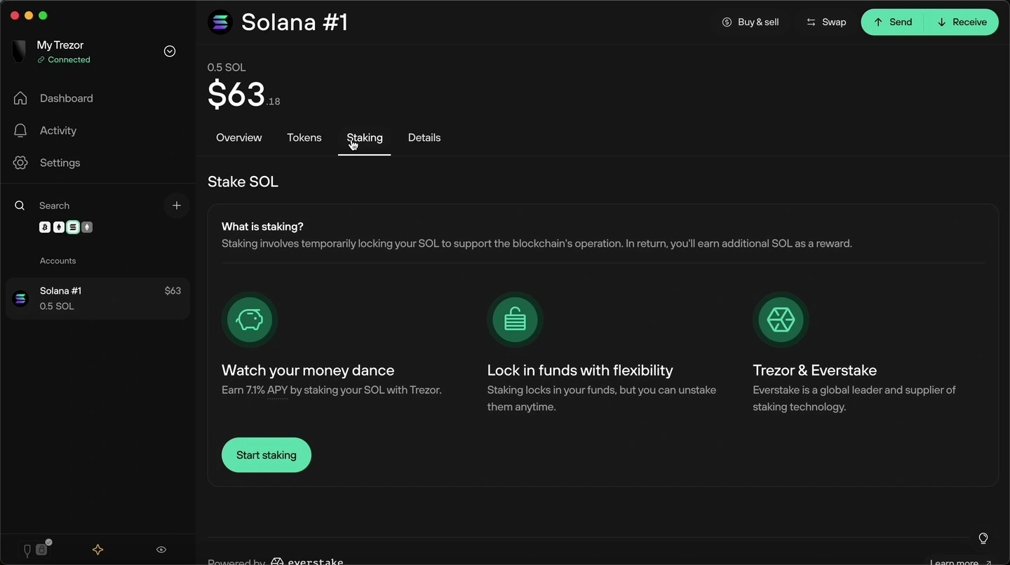Solana high-frequency trading dashboard
