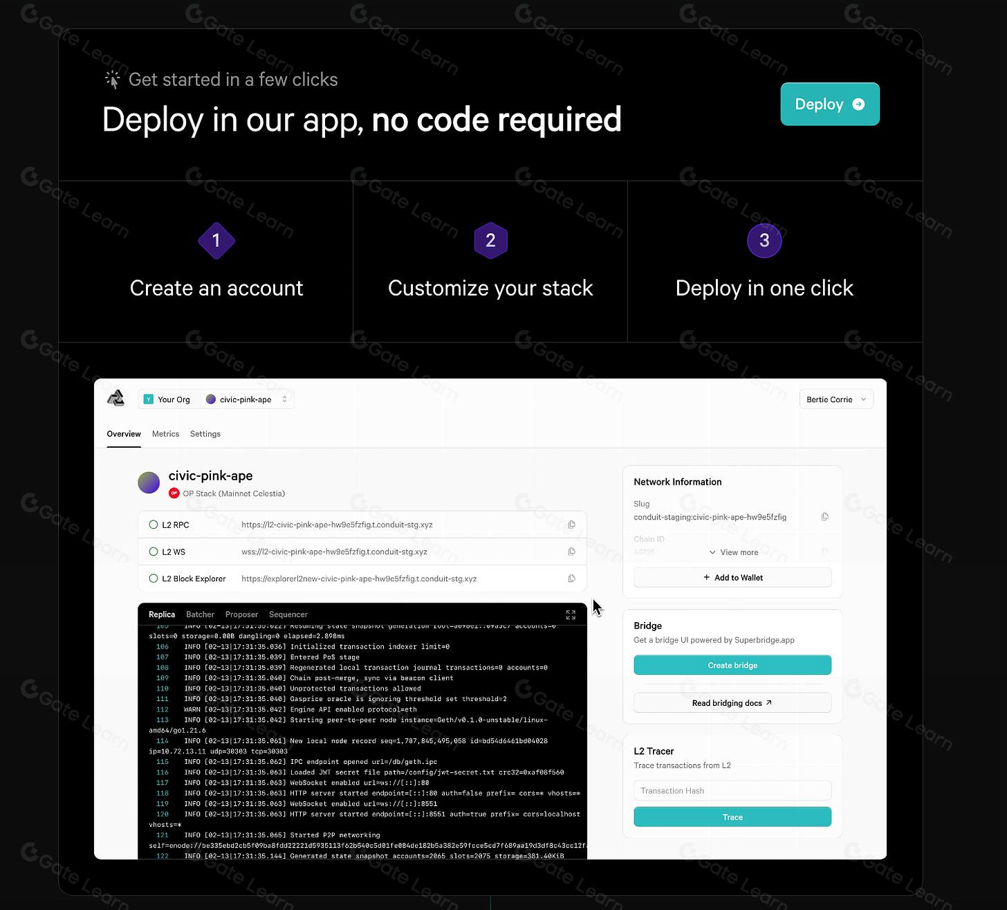configure network parameters fee market no-code rollup