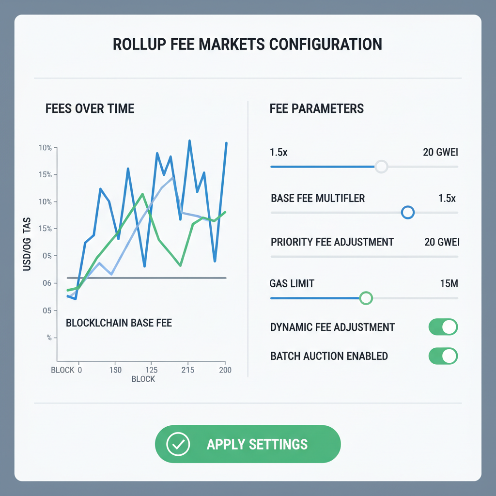 configuration panel for rollup fee markets graph charts fees blockchain