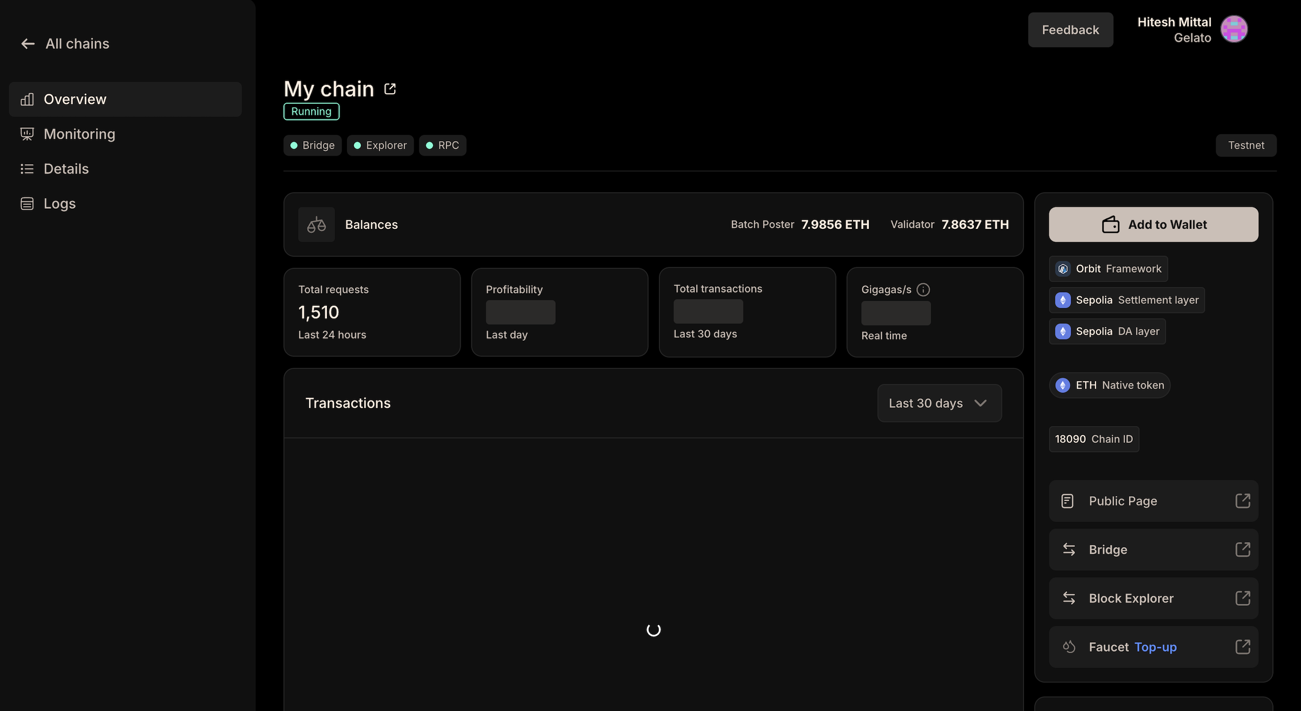 rollup deployment dashboard rpc bridge explorer